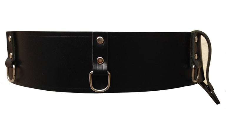 Black Leather Double Buckle D-Ring Kilt Belt with Pirate Belt | in ...