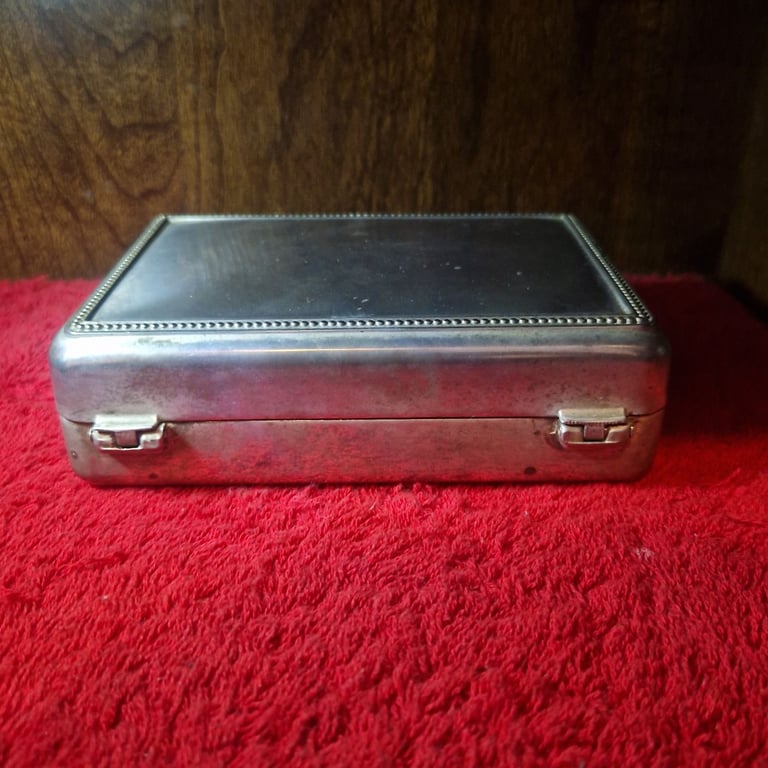 Vintage Blue Velvet Lined Jewellery Storage Case – Silver Tone, Made in Japan