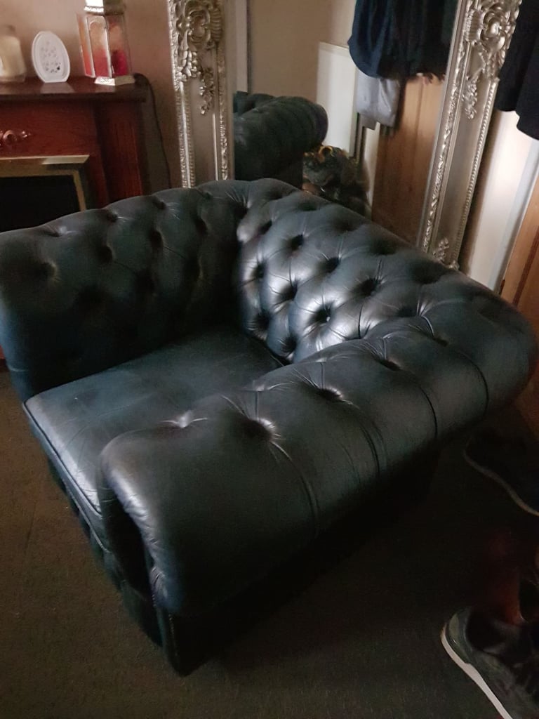 image for Quality Vintage Genuine Leather Chesterfield club chair FREE Delivery