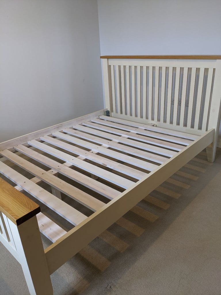 Oak double bed frame