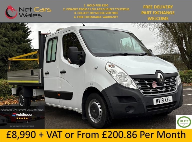 2019 Renault Master LL35dCi 130 Business Low Roof D/Cab Dropside CHASSIS CAB Diesel Manual