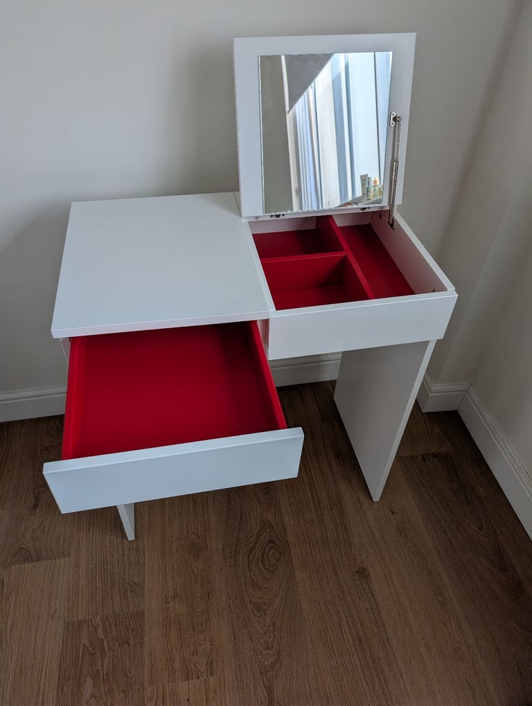 IKEA Brimnes White Dressing Table Desk with Mirror and Drawer