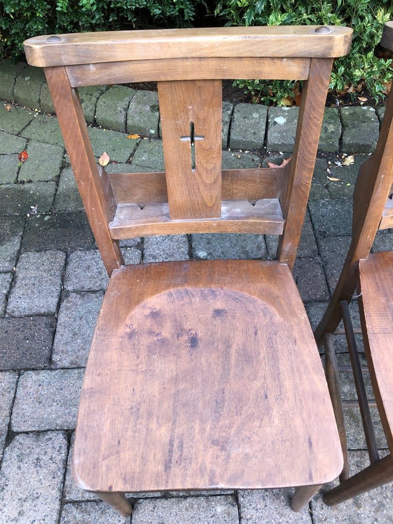 4 CHAPEL/ CHURCH CHAIRS WITH BOOK HOLDERS. More available. ALSO PEWS FOR SALE.
