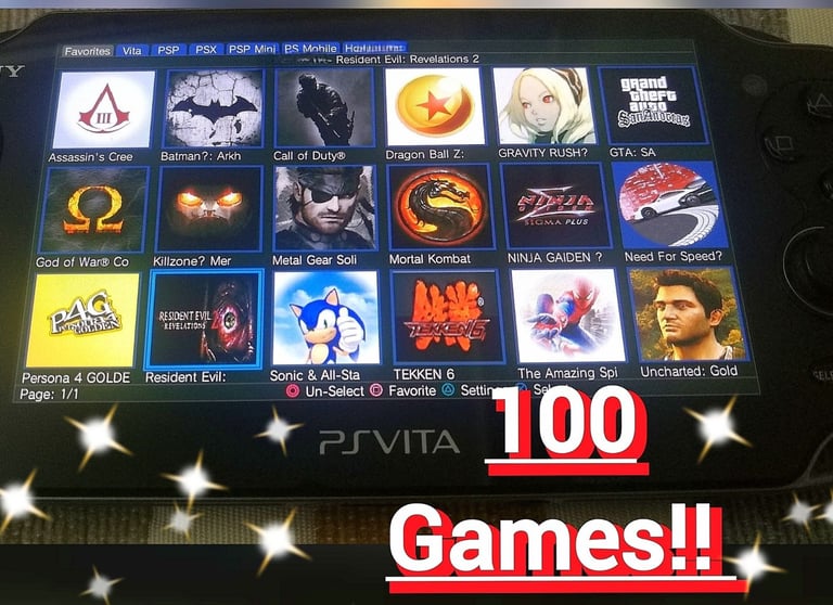 image for Ps vita 3.65 with 100 games & 10,000 retro games (PlayStation Vita PSP Ps1) 