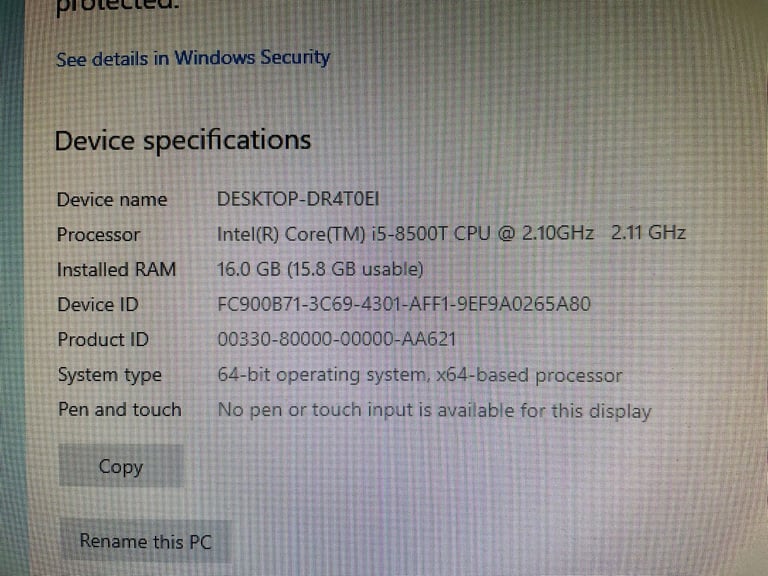 Dell Optiplex 3060 micro, i5-8500T