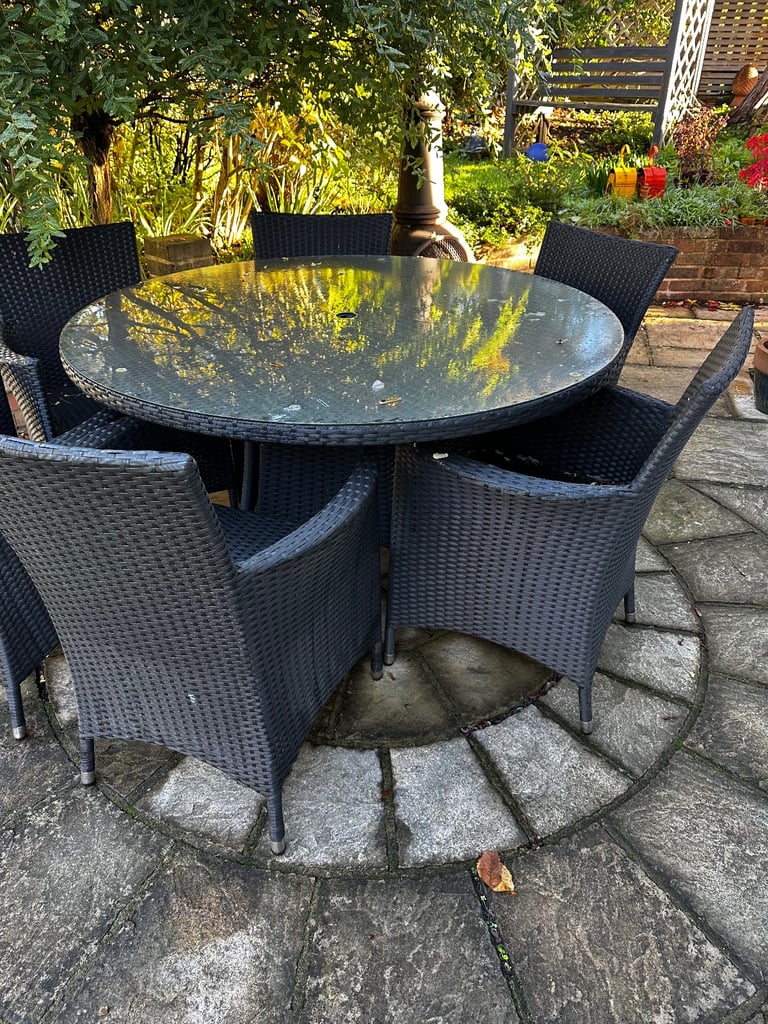 image for Garden table and chairs with cushions
