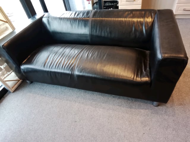 Black Leather Sofa In Andersonstown