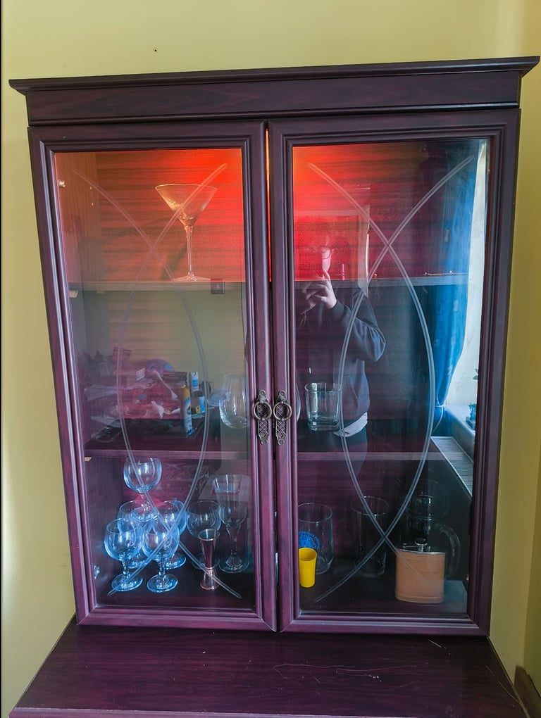 Display cabinet and matching side board cherry oak