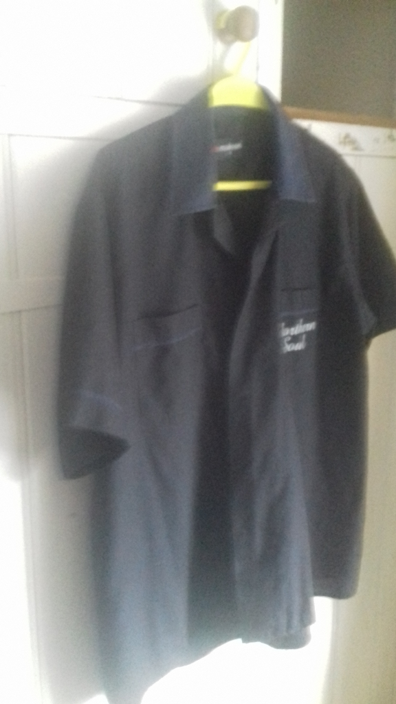 MENS BLACK MAKROM NORTHERN SOUL BOWLING SHIRT WITH THE NS FIST ON THE BACK SIZE XL