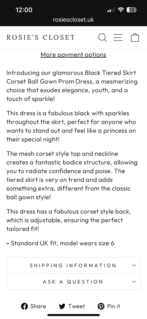 Formal, Prom, Debs Evening Black Ball Gown Dress 