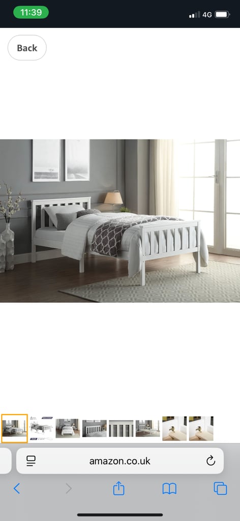 image for 2 Single Bed In White Solid Pine Wooden