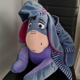 image for Disney Eeyore Wearing Dressing Gown And Bed Cap.Detachable Tail. Plush Soft Toy.