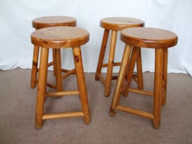 Solid Pine Stools (Set of 4)