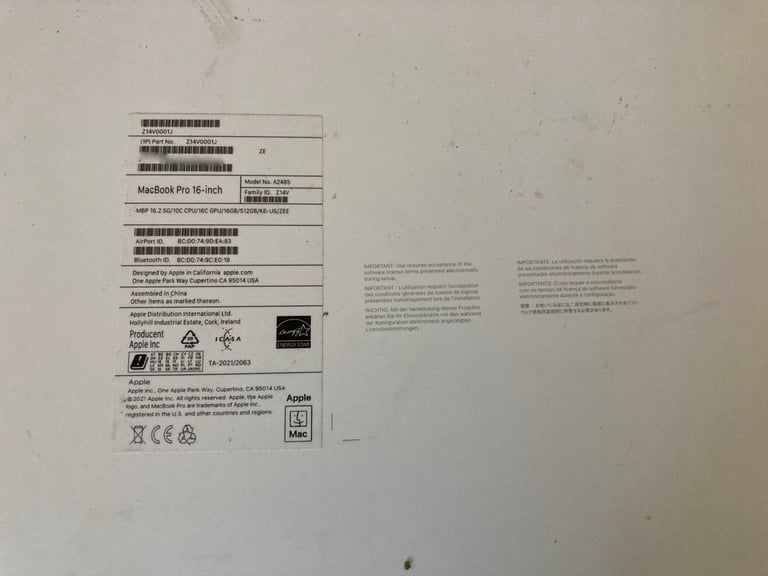 Macbook Pro M1 16 inch 