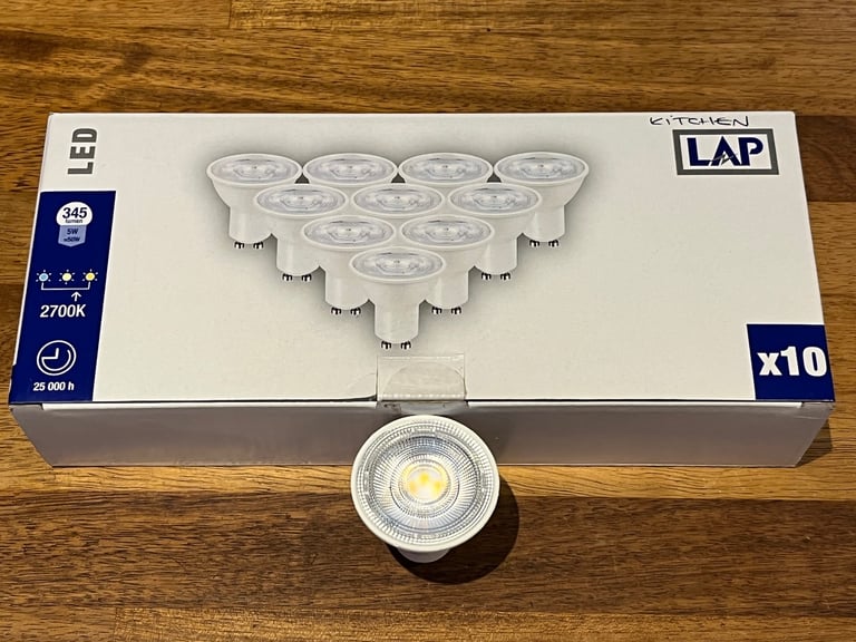 image for LAP LED GU10 5w 2700k bulbs