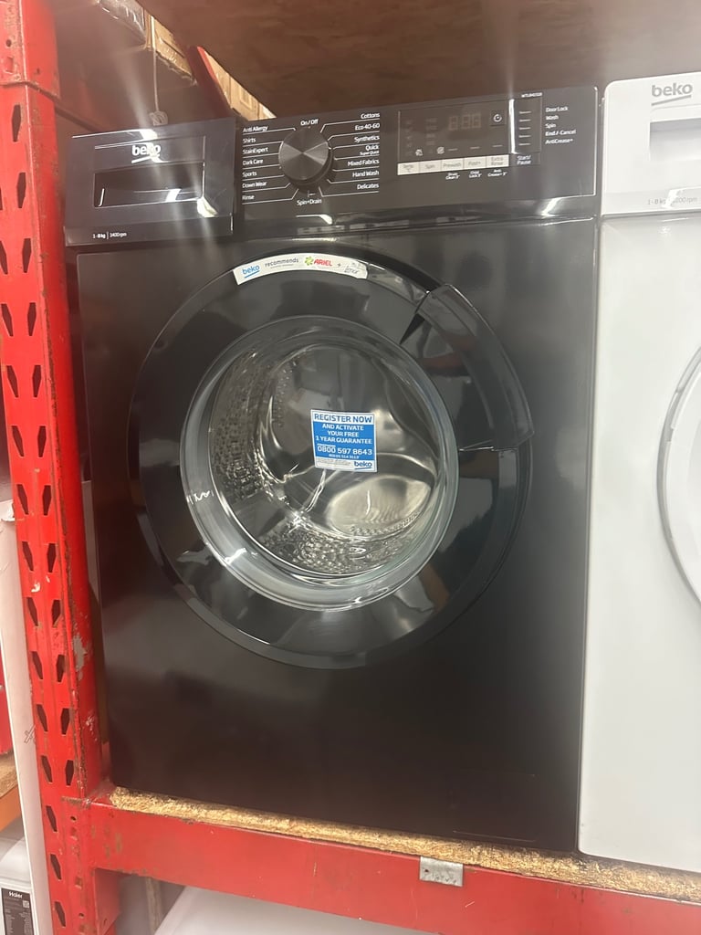 8KG BLACK BEKO WASHING MACHINE 