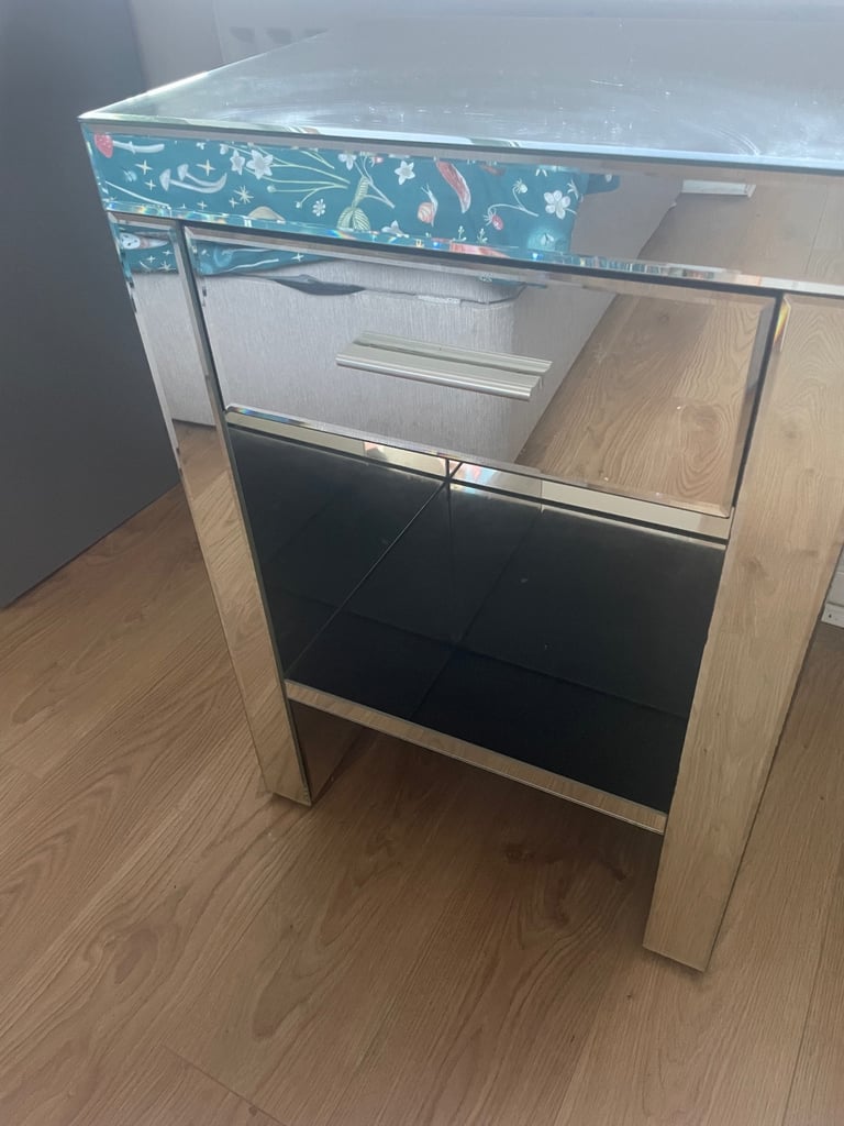 Next mirrored bedside table 