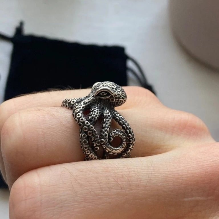 Sterling Silver Octopus / Kraken Ring 