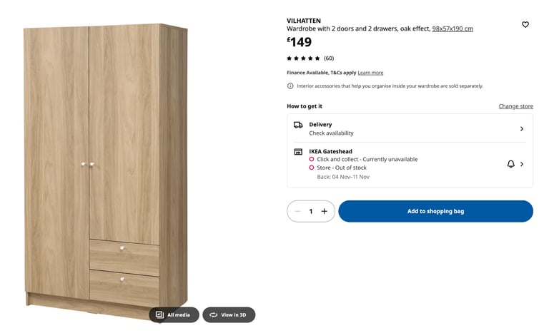 IKEA Vilhatten Wardrobe