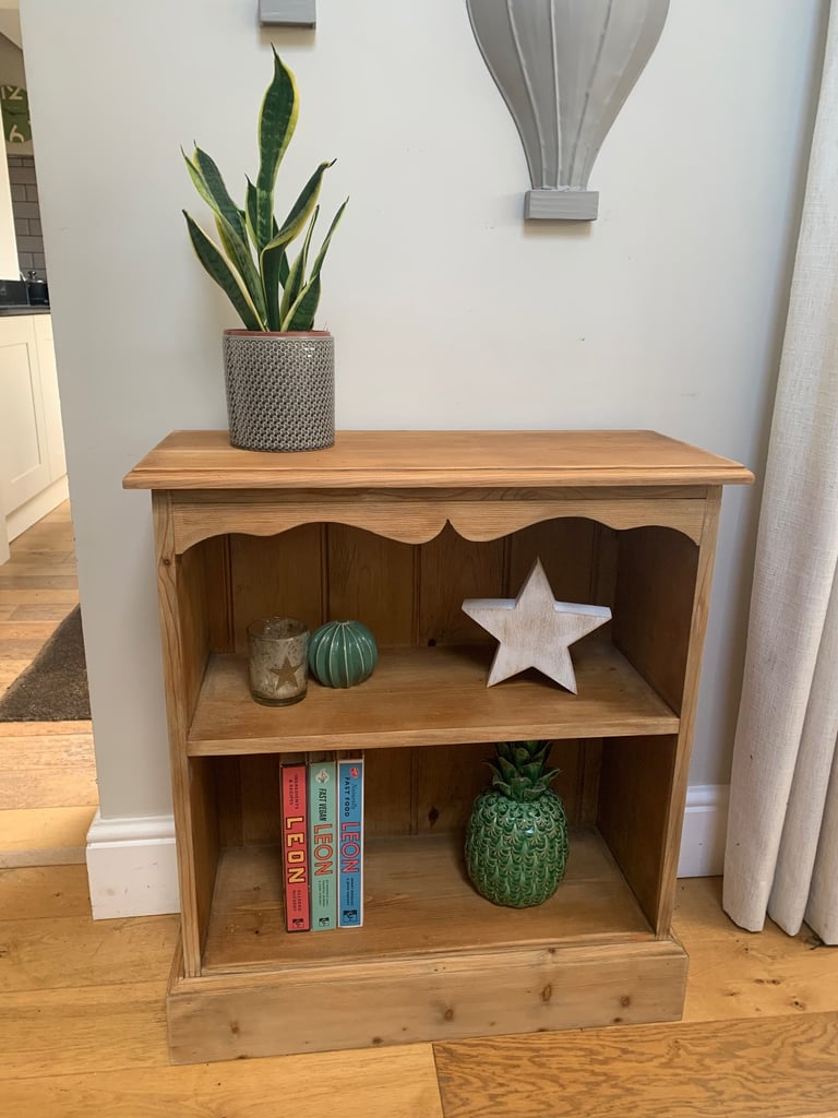 Solid pine two shelf bookcase 