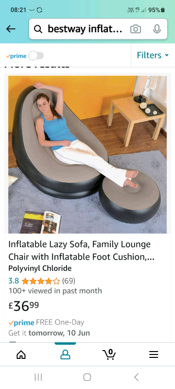 image for Blow up chair and footstool.