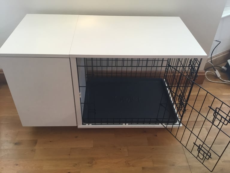 Omlet Fido Studio 24 Inch White Dog Crate With Cupboard