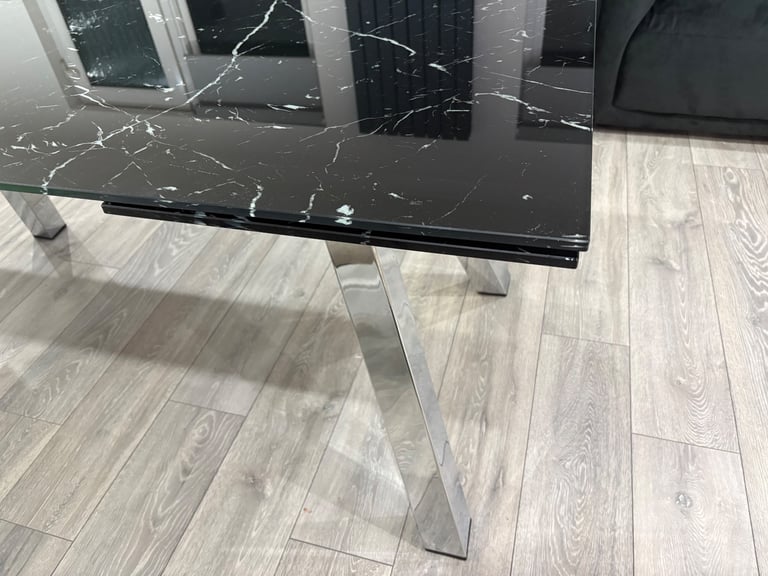 Tempered glass marble table 
