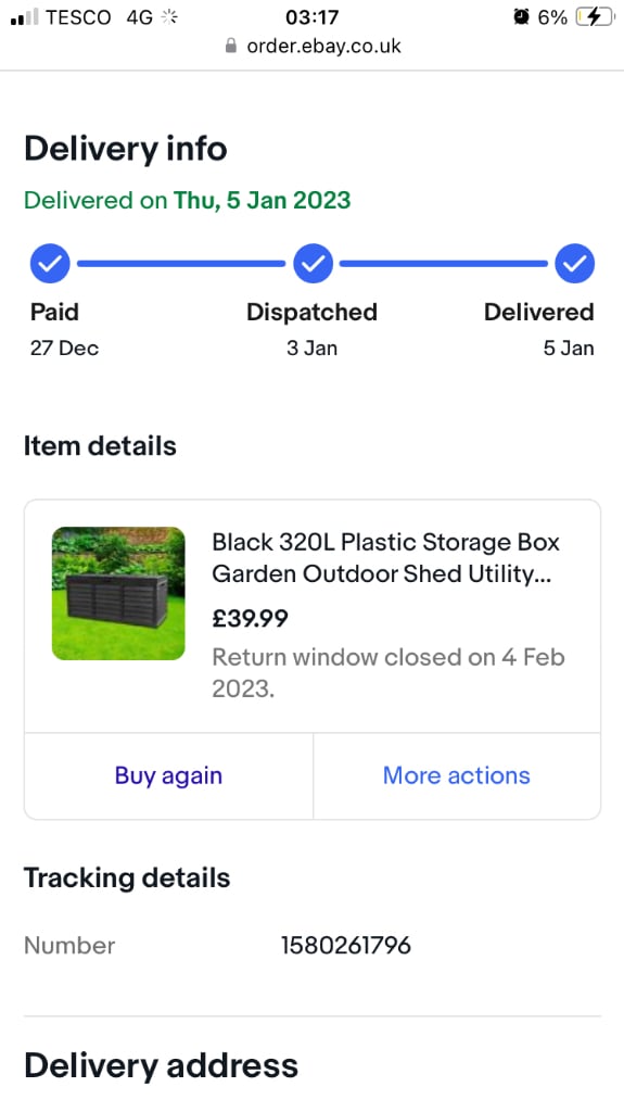 image for 320L Black plastic storage box