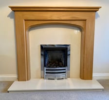 Oak fireplace Surround and Marble hearth