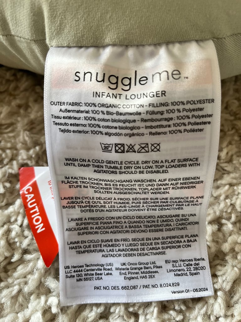 SnuggleMe Baby / Infant Lounger / Snooze Pod - Sage + 2 covers 