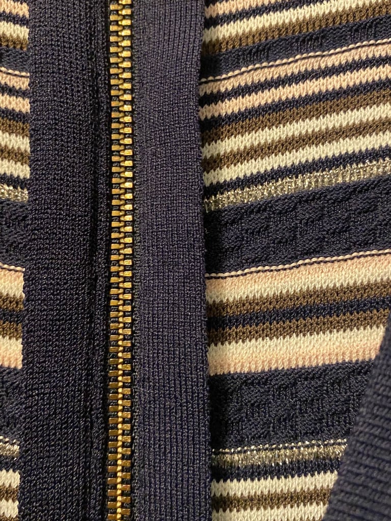 TED BAKER SPECIAL OCCASION DRESS - SIZE 1 SILVER/NAVY/WHITE/PINK