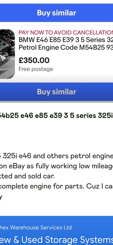 M54b25 bmw engine e46 e39 z4 3 5 series 93k