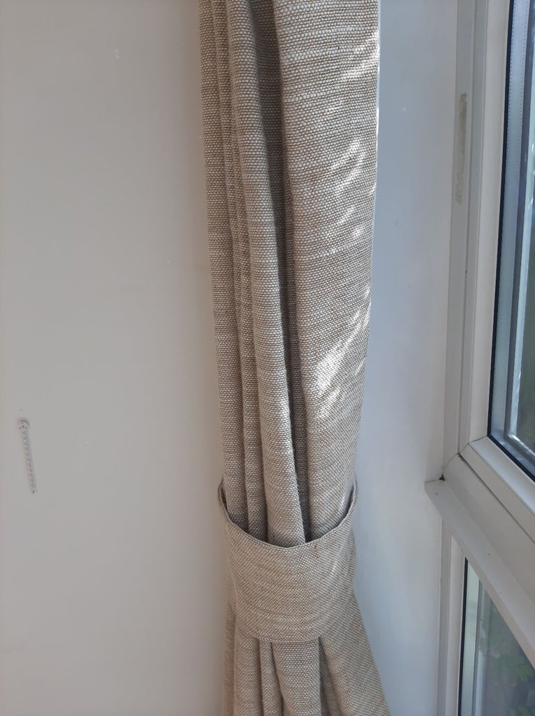 image for Natural jute curtain and copper rails