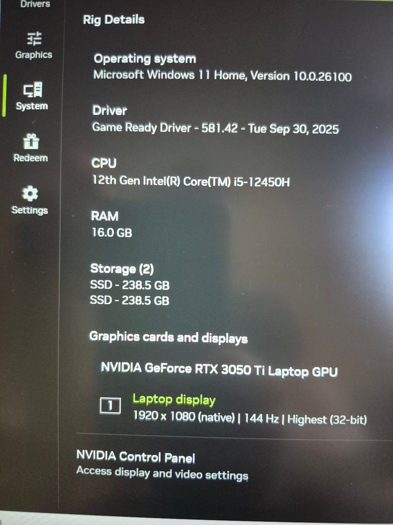 Gaming Laptop Asus TUF Dash F15 15.6" Intel i5-12450H/RTX3050Ti/16GB RAM/512GB SSD/Windows 11