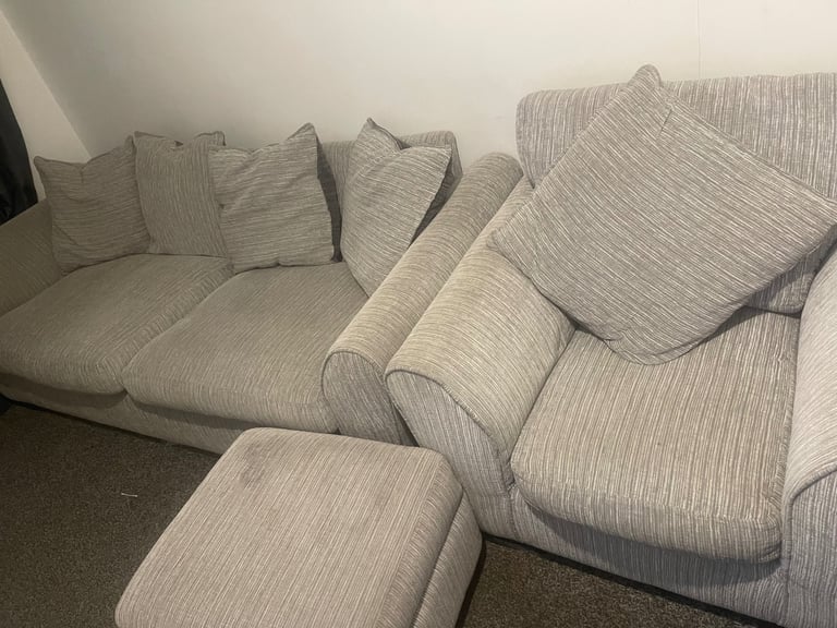 image for 3 seater sofa with chair and foot stool NEED GONE ASAP COLLECTION ONLY 