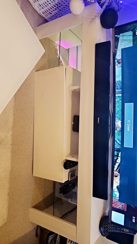 image for gloss white tv stand