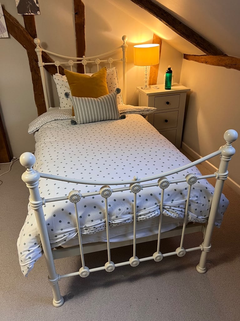 image for Metal single bed frame (and mattress)