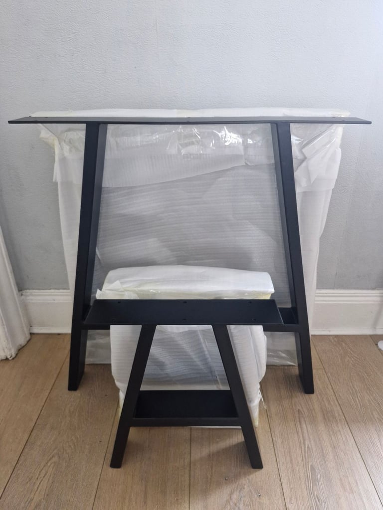 2 x Steel Industrial A Frame Table and Bench Legs