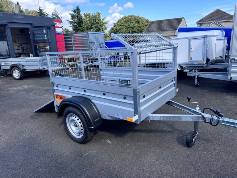 NEW 5ft X 4ft (B162) SINGLE AXLE NIEWIADOW TRAILER WITH 40CM MESH AND RAMP 750KG