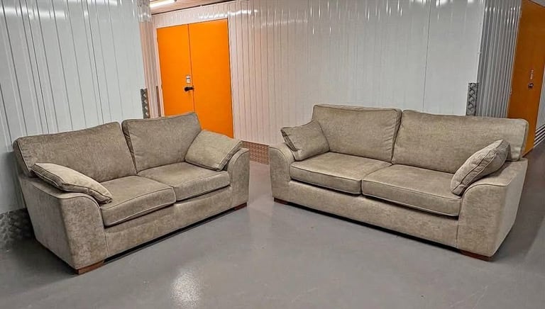image for Simple & Comfy : Affordable Sofa Pair – Neutral Tone, Strong Build