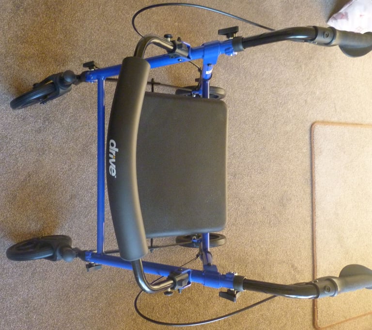 DRIVE - BLUE 4 WHEEL ROLLATOR - FULLY ADJUSTABLE (Handle & Seat Height) - LIGHTWEIGHT - BRAND NEW !!