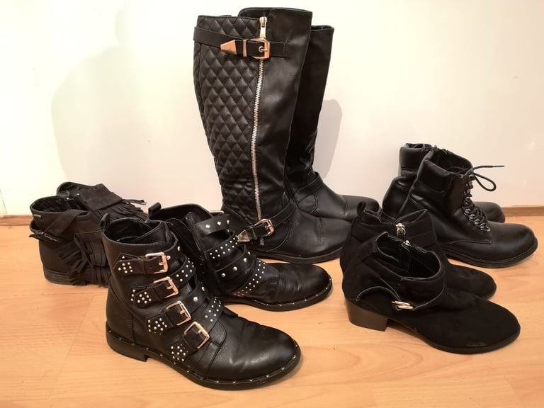 image for 5 Pairs Ladies Womens Leather Boots Shoes