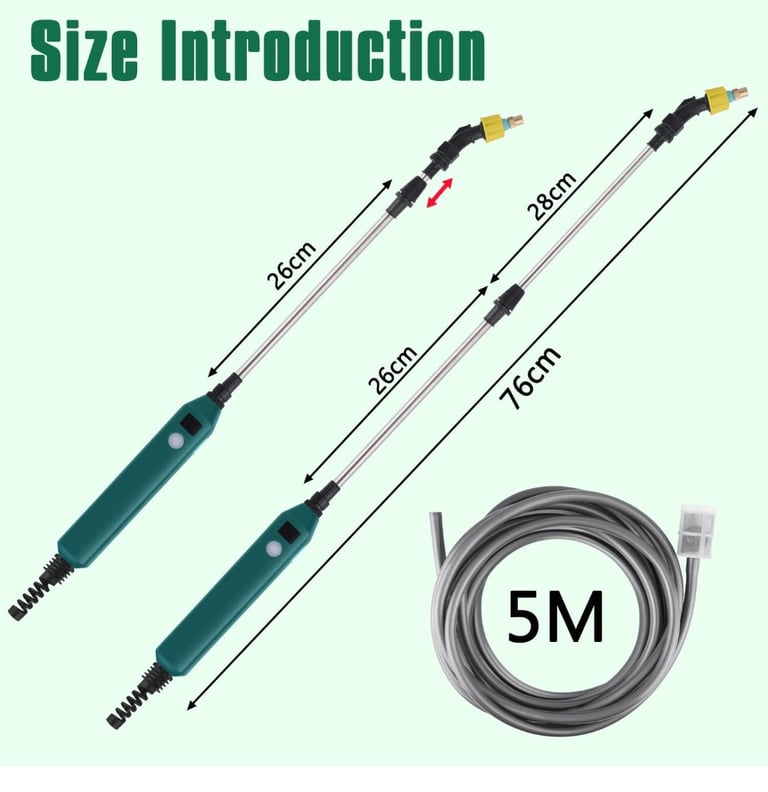 image for Electric Garden Plant Sprayer, Wand Rechargeable Portable Long Reach Pump with 3 Nozzles 