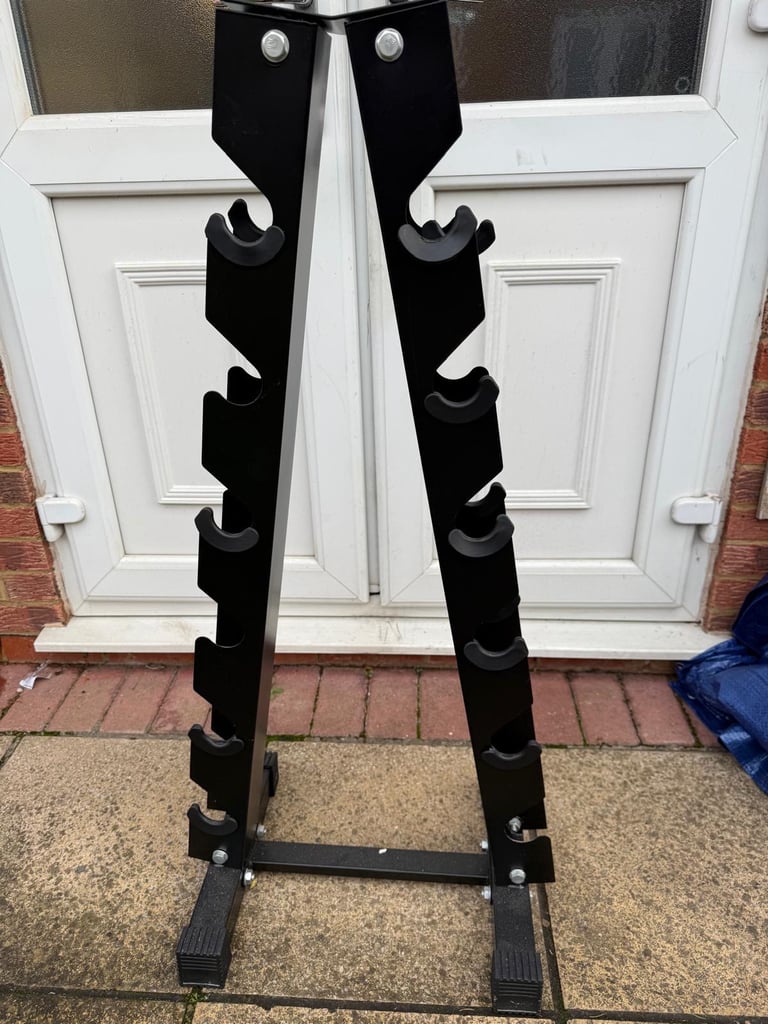 14kg & 15kg Hex Dumbbells + Dumbbell Rack