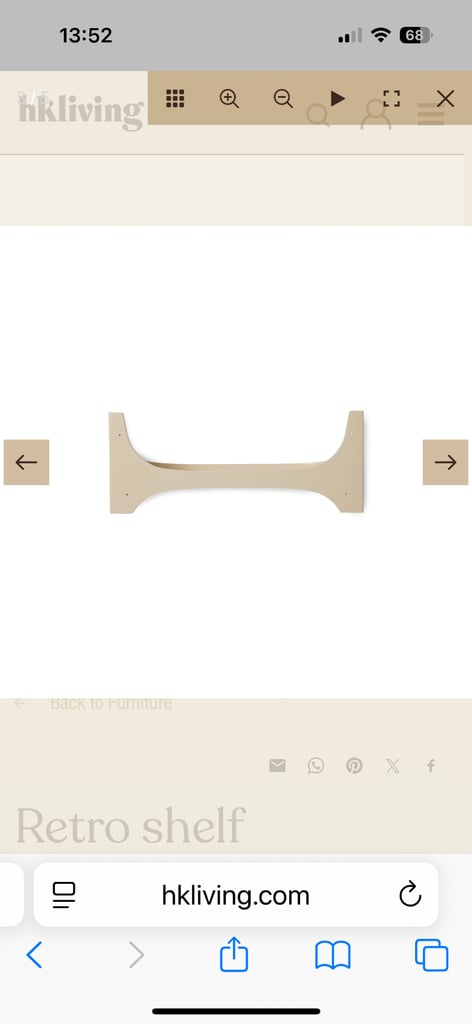 HK Living Retro Shelf in Cream