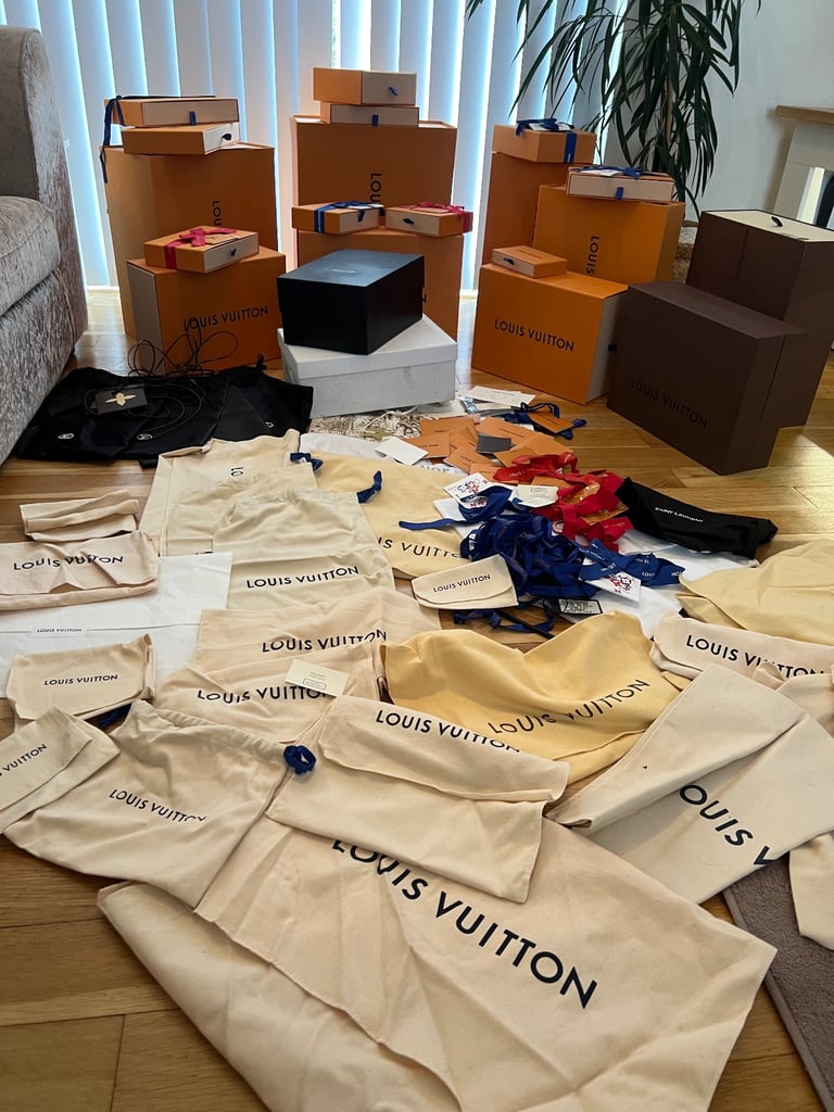 Huge bundle of Authentic Louis Vuitton designer packaging