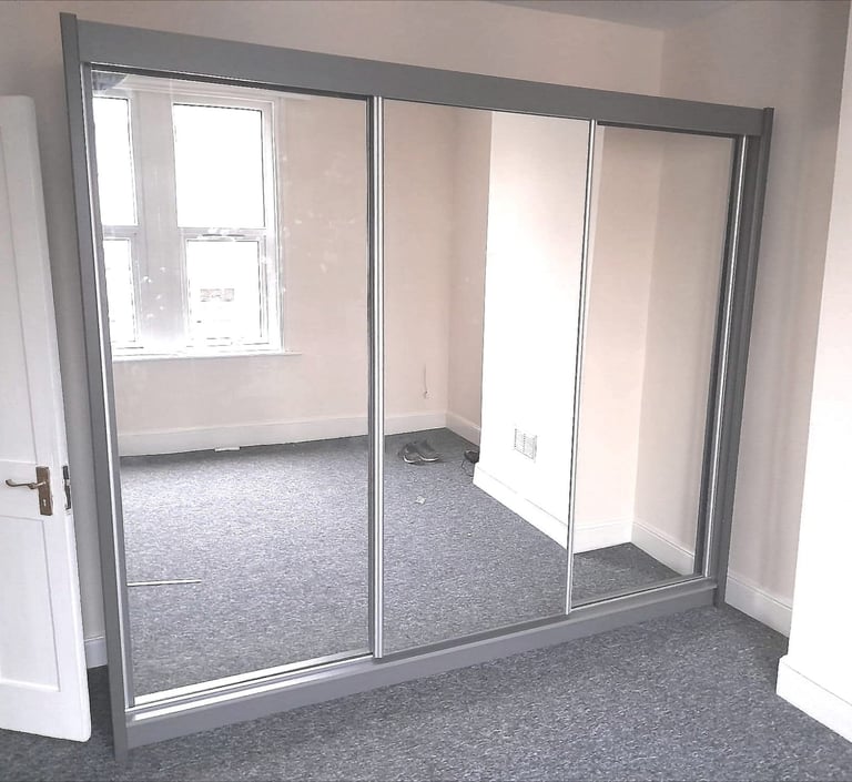 Stylish Sliding Wardrobe with Mirrors: Available in 2 or 3 Doors - Fast Delivery