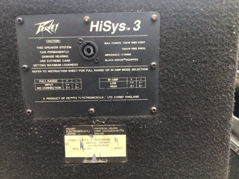 Pair peavy Hisys 3 cabs