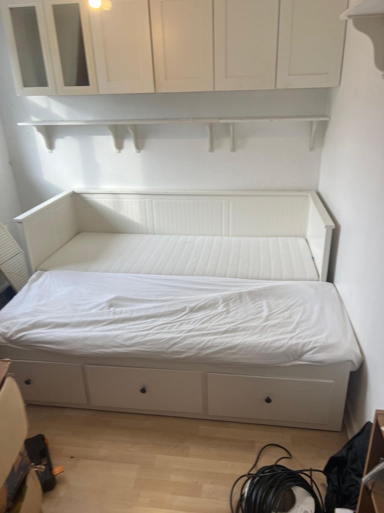 image for IKEA HEMNES White Day Bed: Extends to Double! (Drawers Incl.)