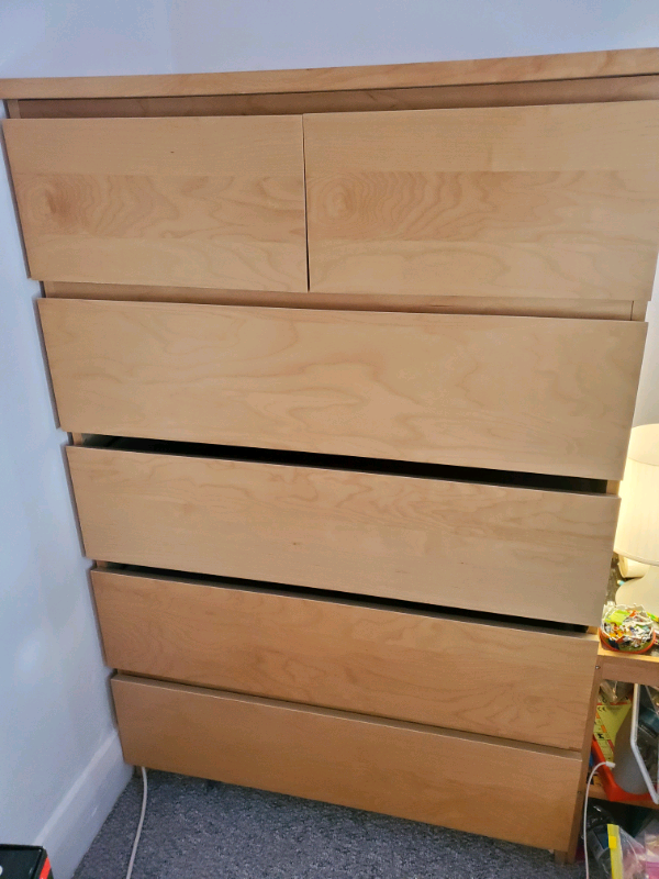 IKEA Malm 6 drawer chest of drawers unit